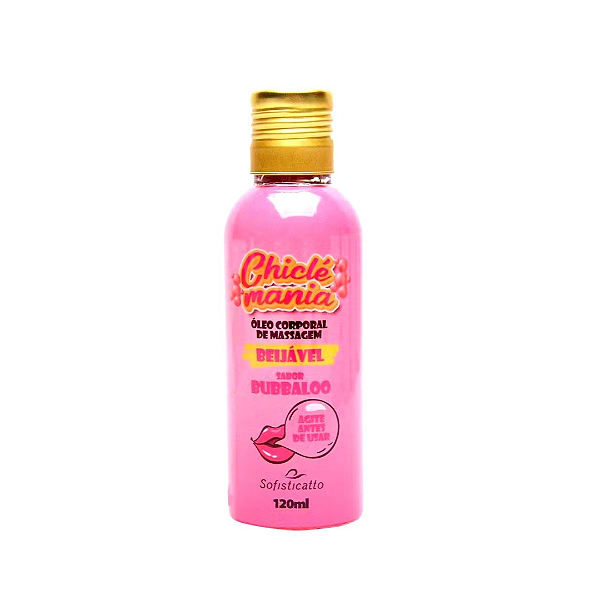 Chiclé Mania Óleo de Massagem Corporal Beijável 120ml Sofisticatto
