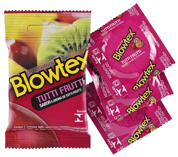 Preservativos Sabor e Aroma Tutti Frutri com 3 unid. Blowtex