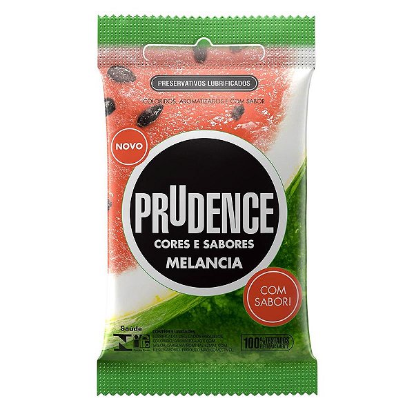 Preservativo Cor e Sabor Melancia Prudence 3 unid.