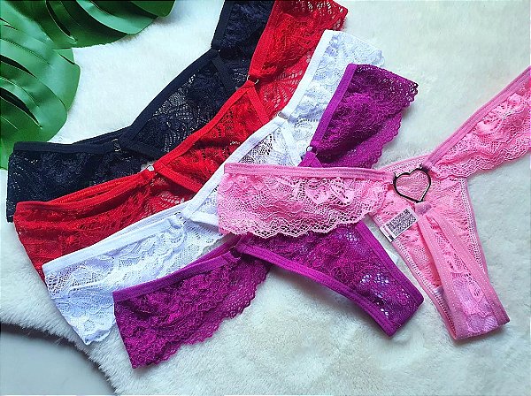 Calcinha Sexy Babado coração