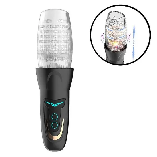 Masturbador Lanterna Para Glande com Rotação / Vai e Vem - Recarregável