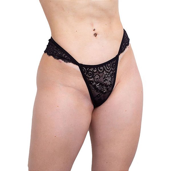 Calcinha Fio com Detalhes em Renda GG