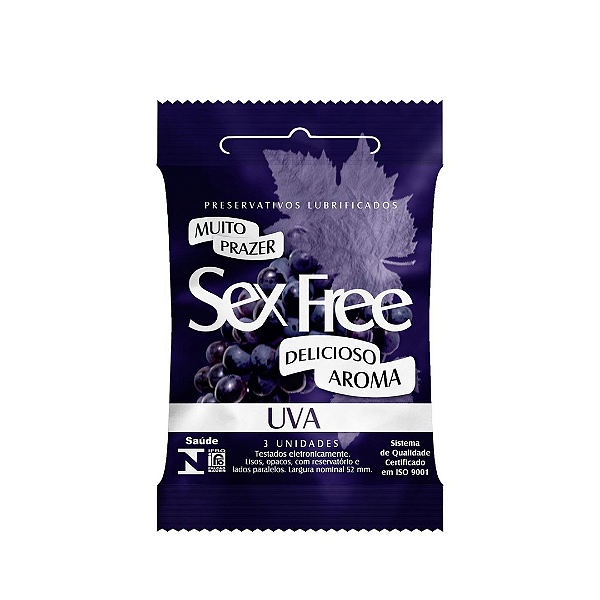Preservativos Lubrificados Aromáticos com 3 Un. Uva