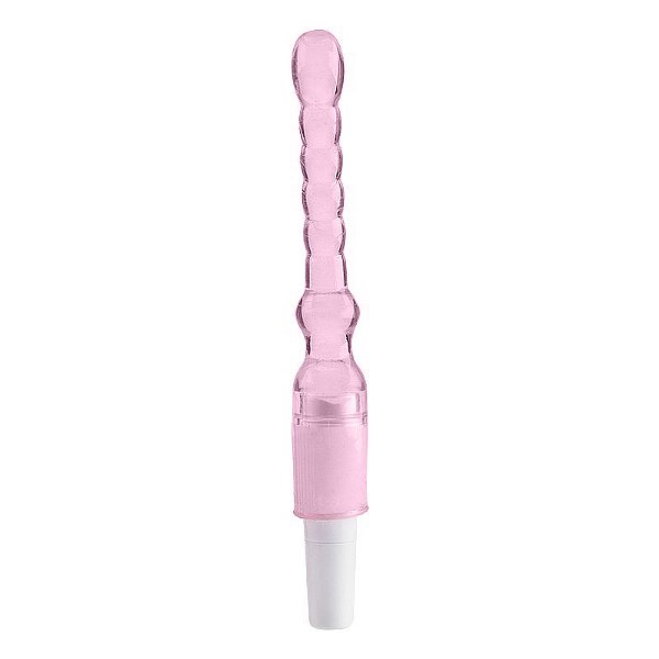 Plug Anal com Vibro Estimulador em Jelly - 17 cm Rosa