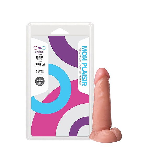 Mon Plaisir Prótese Maciça Realística com Escroto 11 x 3cm Soulsex