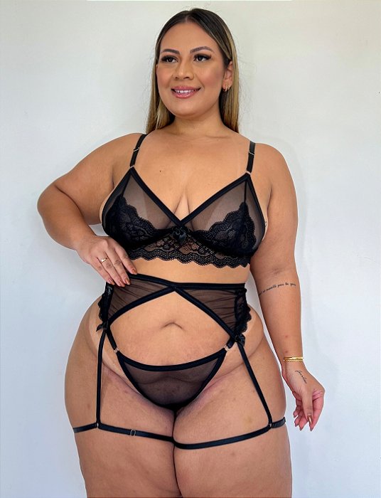 Lingerie com cinta liga Elise