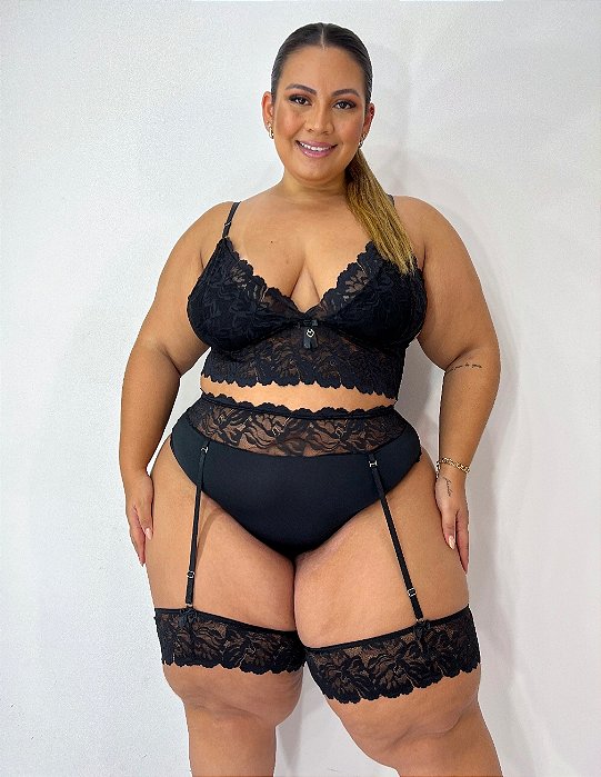 Conjunto Lingerie Plus LOVE 3 Peças