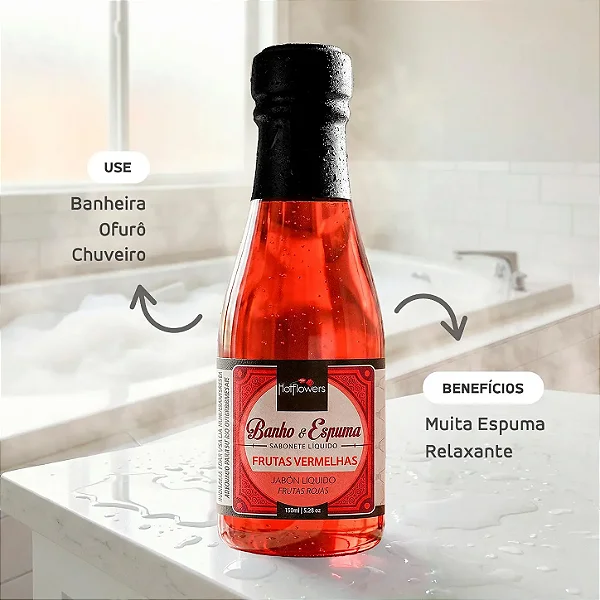 Sabonete Líquido Banho & Espuma Frutas Vermelhas 150ml Hot Flowers
