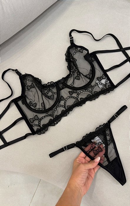 Conjunto Jéssica Preto Lacinho