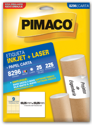 Etiqueta inkjet/laser carta 8296 com 25 folhas - Pimaco