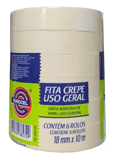 Fita Crepe 18X10 C/6 Unidades Eurocell.