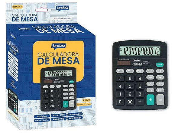 Calculadora De Mesa 12 Dígitos Preta - jandaia