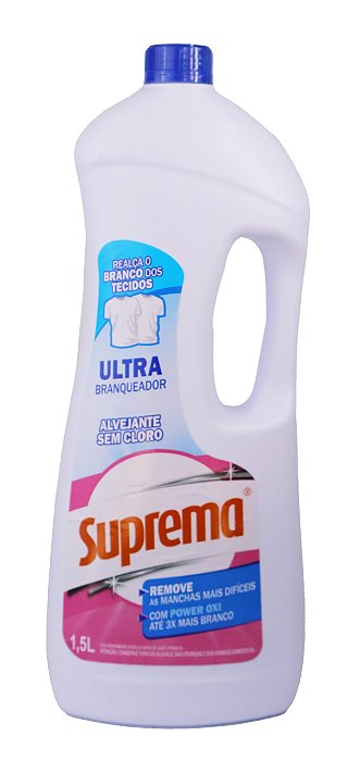 Alvejante sem Cloro 1.5L Branqueador/Roupas Brancas, Suprema