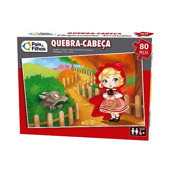 Quebra-Cabeça Chapeuzinho Vermelho 80 peças