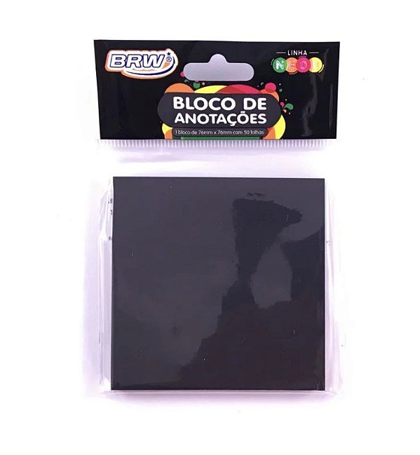 Bloco adesivo 76x76mm Preto c/50fls