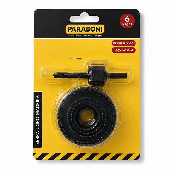 Jogo Serra Copo Madeira Gesso Pvc 32-59mm 6 Peças Paraboni