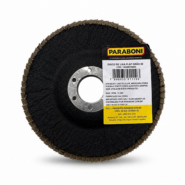 DISCO DE LIXA FLAP GRAO 40