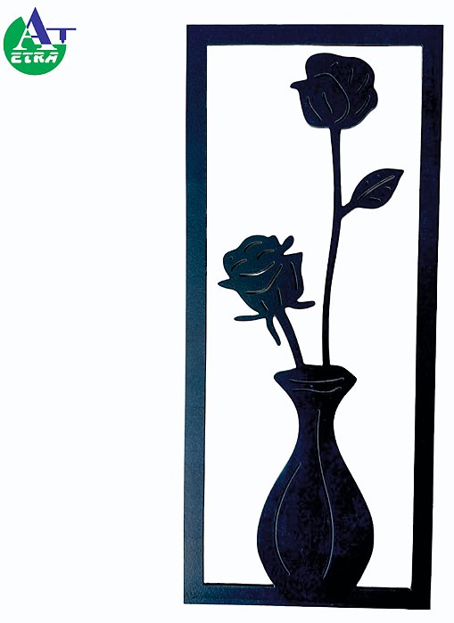 Quadro decorativo Vaso com Flor 17x40cm