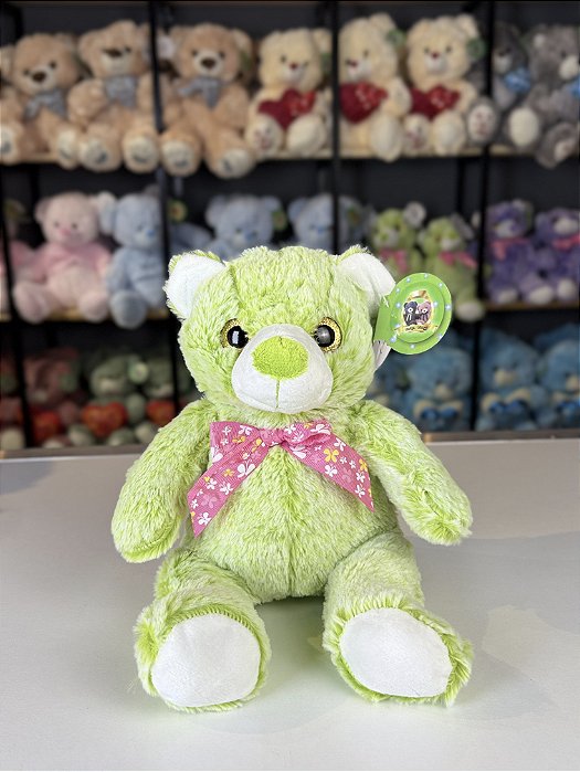 Urso pelúcia verde -30cm