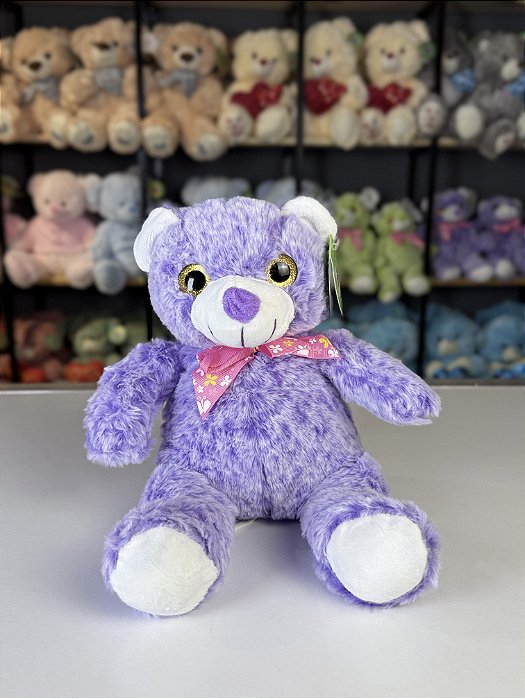 Urso pelúcia lilás -30cm