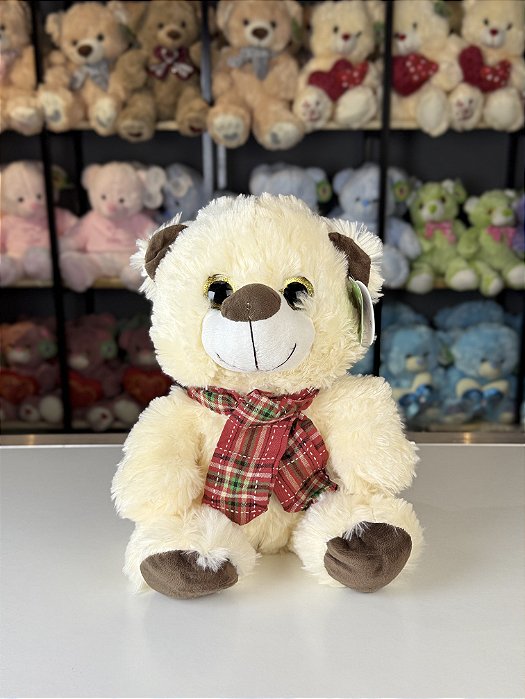 Urso pelúcia com gravata vermelha -32cm
