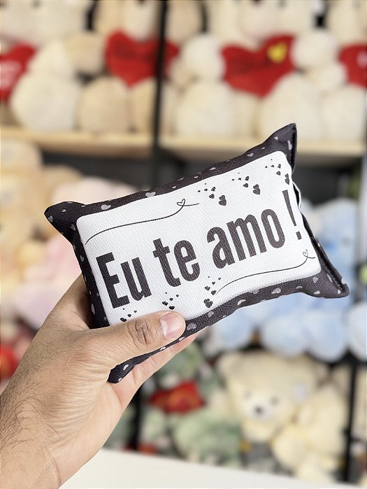 Almofada eu te amo 16x10 (preta)