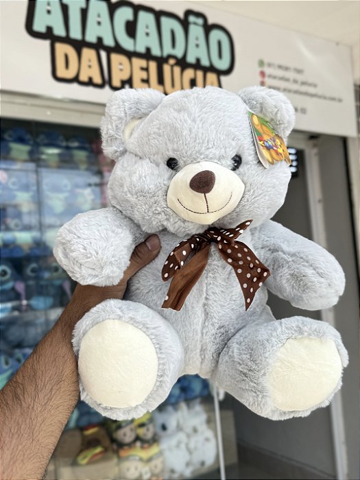 Urso pelúcia cinza claro FD5089 -30cm