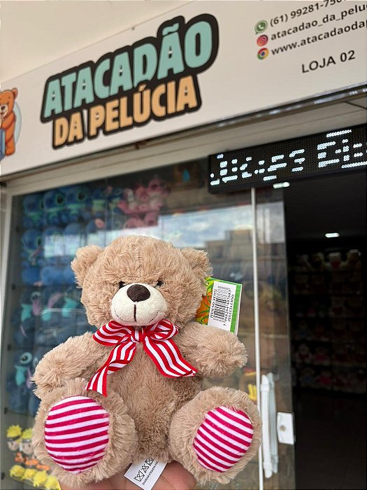 PELUCIA URSO ref. FE7372 vermelho -20cm und.