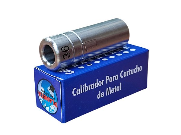 Calibrador de Cartuchos de Metal CALIBRE 36 em Aço Inox