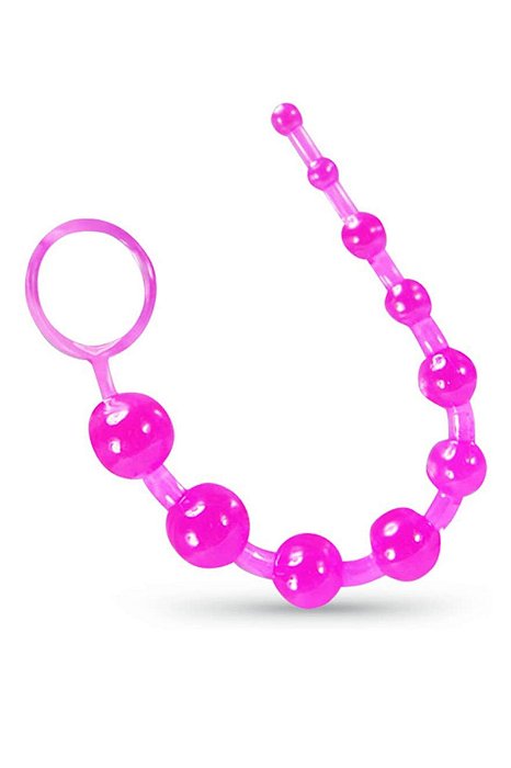 JELLY ANAL BEADS EM SILICONE ROSA