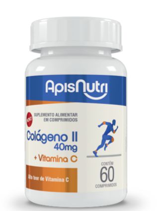 Colágeno Tipo II + Vitamina C 500mg 60 Comprimidos Apisnutri - SV