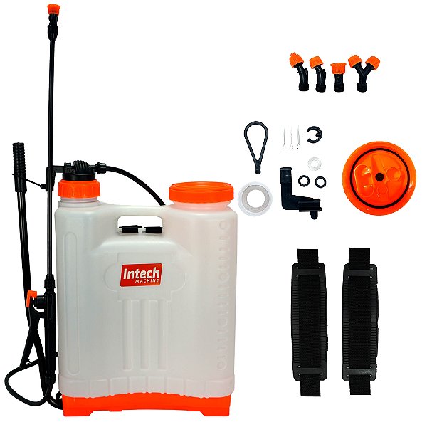 Pulverizador Costal GP2000 Intech 20L Bomba Manual com 4 Bicos para Veneno