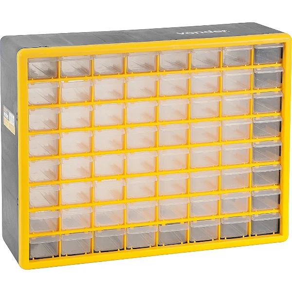 Organizador Plástico Vonder OPV 310 com 64 Gavetas para Peças Acessórios e Ferramentas
