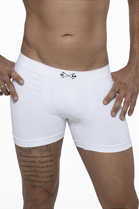 Cueca Boxer Sem costura ROMA Setas Branco
