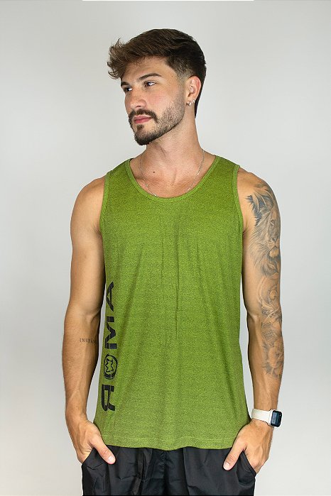Regata Fitness Cavada Masculino ROMA Logo Verde Médio
