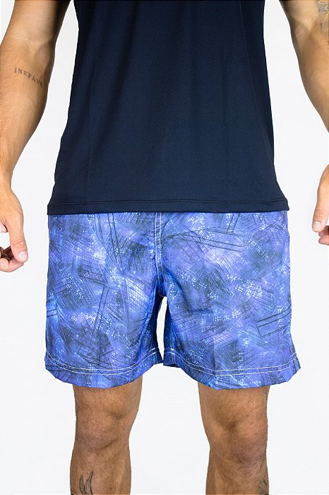 Shorts Curto Masculino ROMA Riscos Estampado Azul Escuro
