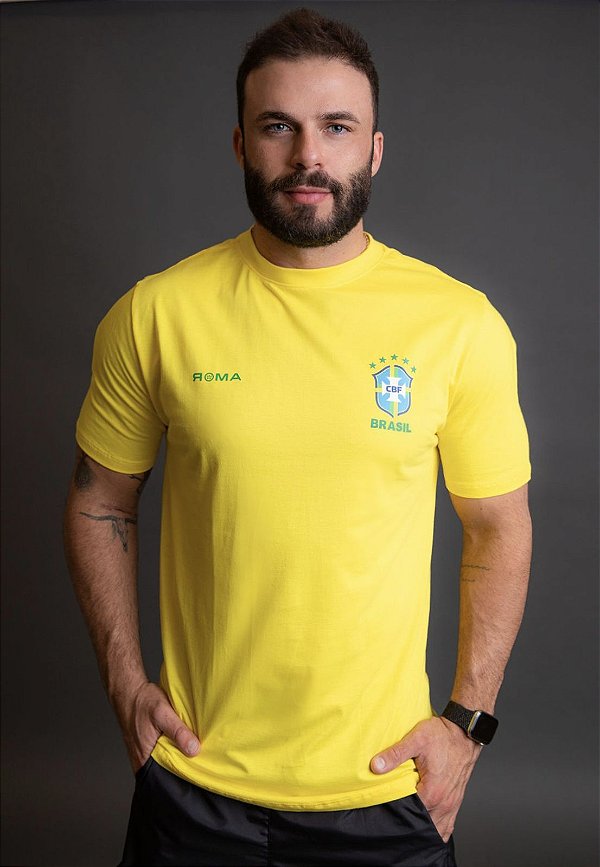Camiseta Masculina Brasil - Roma Amarelo