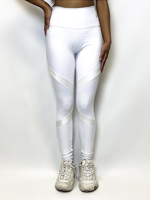 Legging com Recorte Shine Roma - Branco