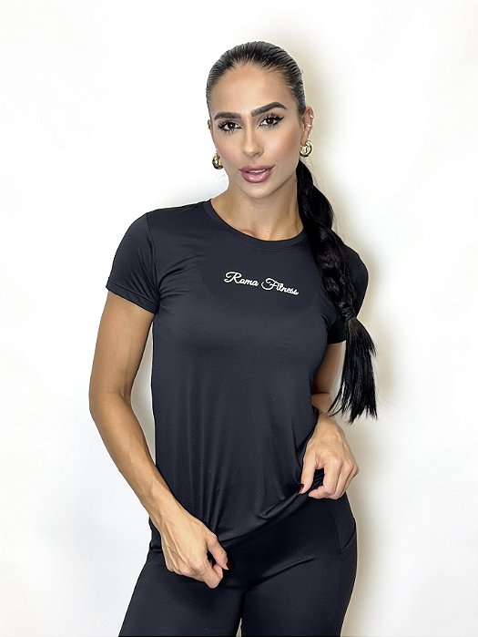 Camiseta Feminina Classic  Dry fit Roma - Preta