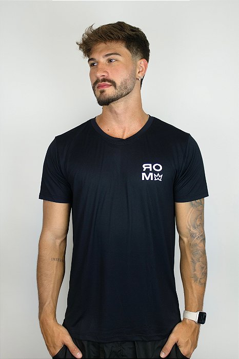 Camiseta Masculina Dry fit Roma - Preta