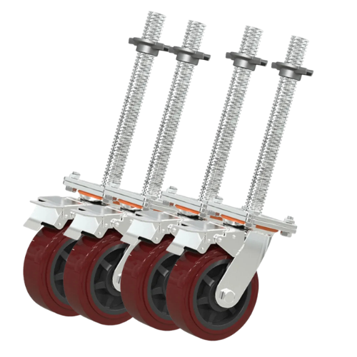 RODA PARA ANDAIME PU DE 6" ROLAMENTO E TRAVA RAPIDA COM REGULAGEM