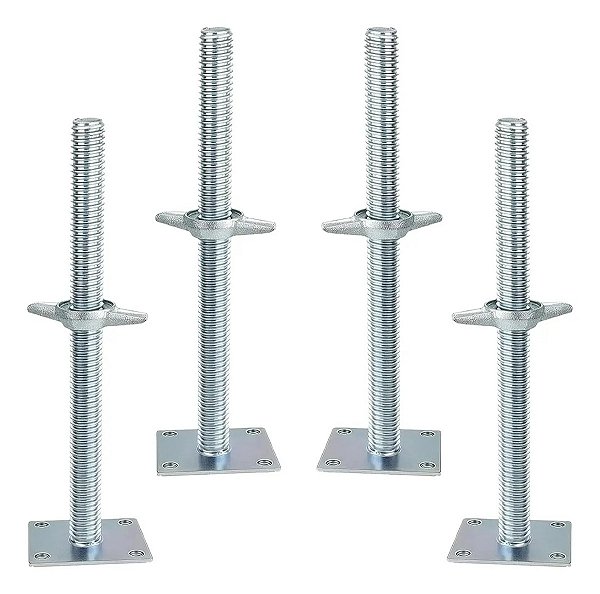 Sapata Ajustável 50cm Andaime Tubular Regulável Galvanizada kit 4 Un