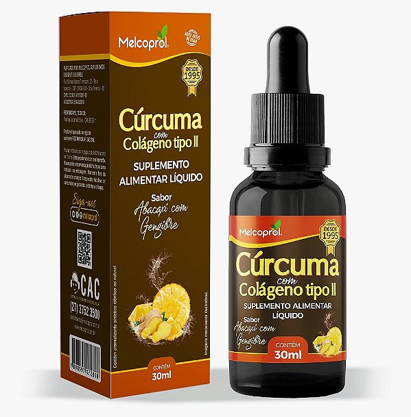 Cúrcuma em Gotas com Colágeno Tipo II