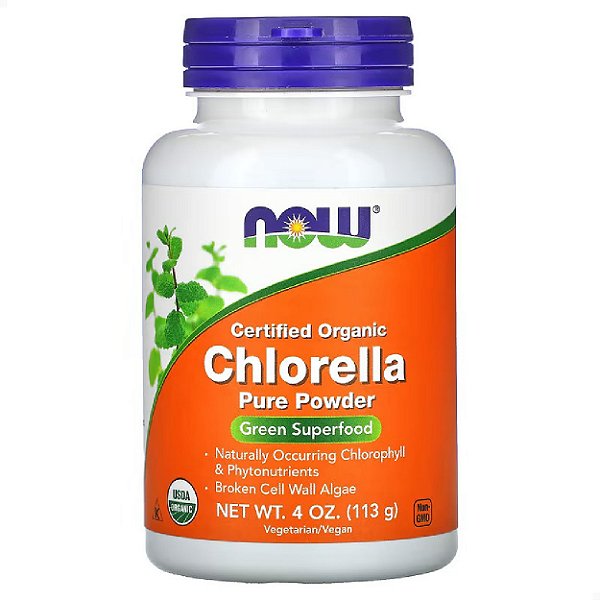 Chlorella Pura em Pó 113g Now Foods