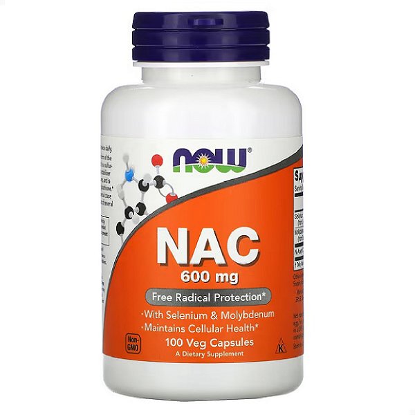 NAC N-acetilcisteína 600mg 100 veg caps Now Foods