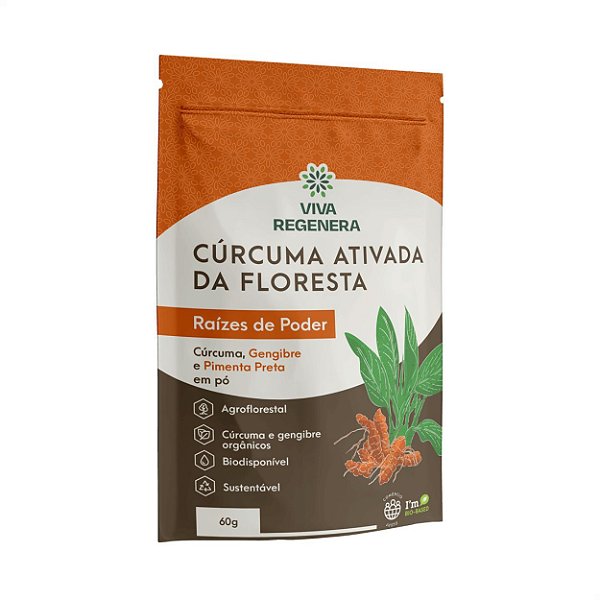 Cúrcuma Ativada da Floresta com Pimenta 60g Viva Regenera