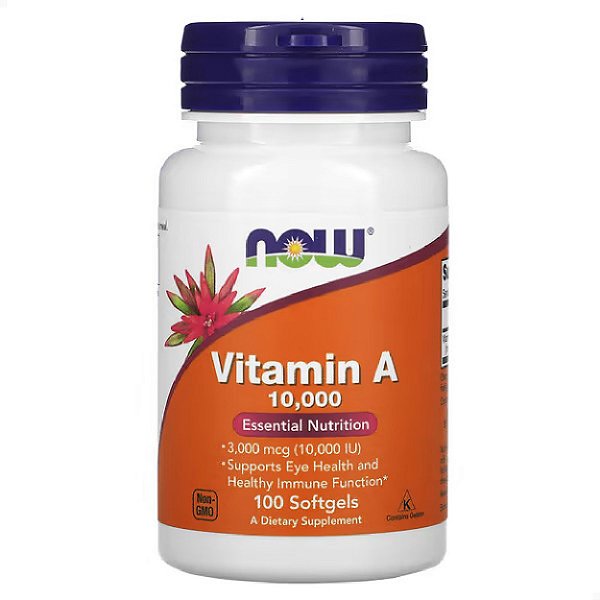 Vitamina A 10.000 ui 100 caps Now Foods