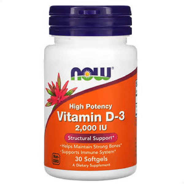 Vitamina D3 2000 UI 30 caps Now Foods