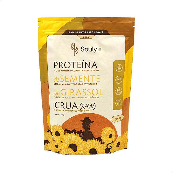 Proteína de Semente de Girassol Crua 340gr Souly