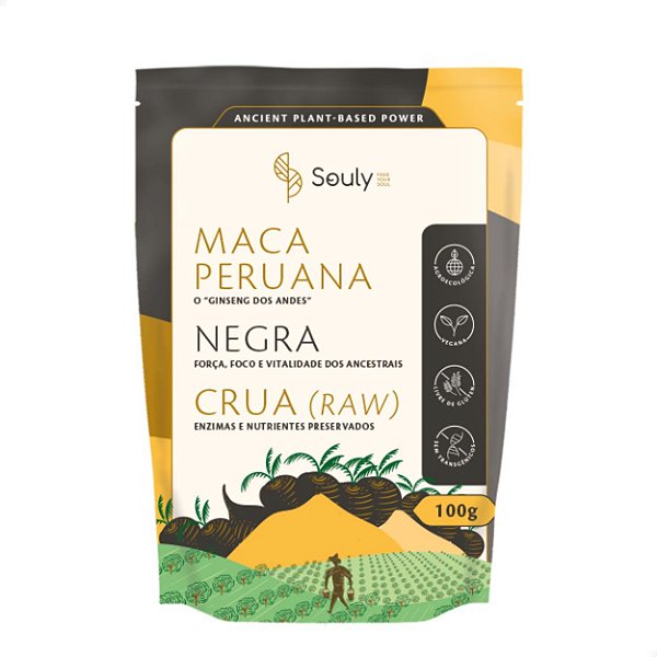 Maca Peruana Negra em Pó Concentrada 100g Souly